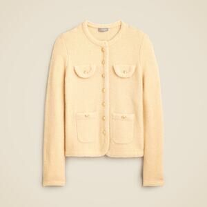 J.Crew Textured Tan Wool Blend Sweater 'Lady' Jacket Size S